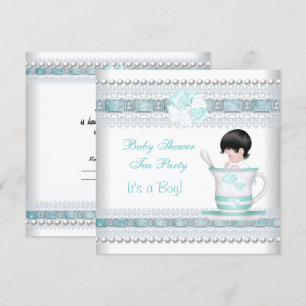 Baby Shower Baby Blue Teacup Tea Party Invitation