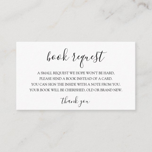 Baby Shower Baby Book Request Insert (Front)