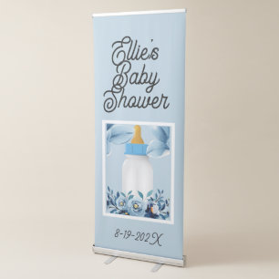 Baby Shower - Baby Bottle- Flowers Retractable Banner