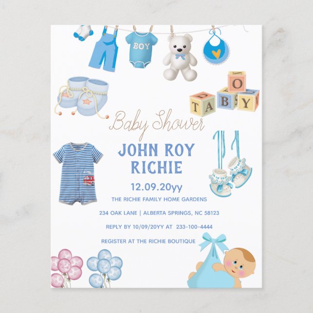 Baby Shower | Baby Boy Blue (Front)