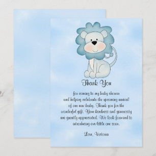 Baby Shower Baby Boy Blue Lion Invitation