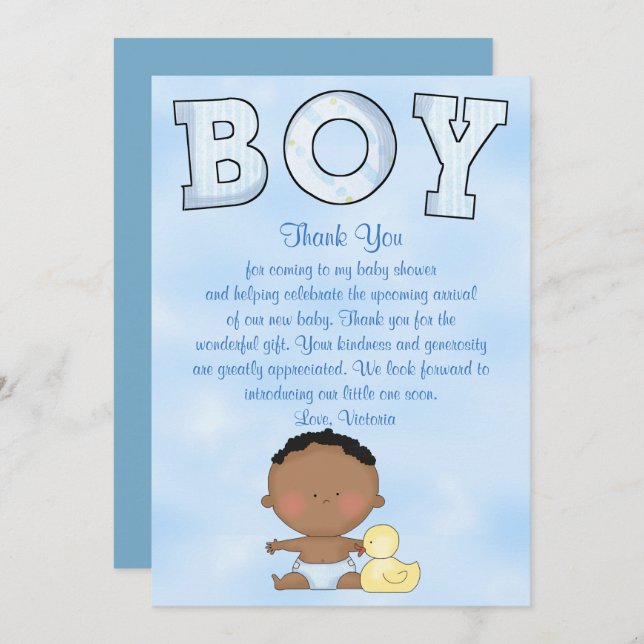 Baby Shower Baby Boy Ethnic Invitation (Front/Back)