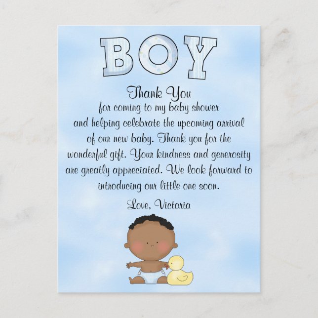 Baby Shower Baby Boy Ethnic Postcard (Front)
