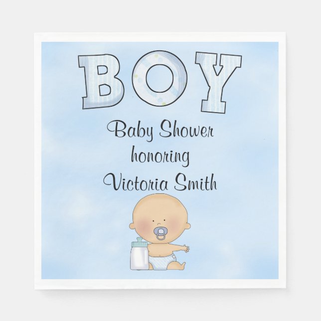 Baby Shower Baby Boy Napkin (Front)