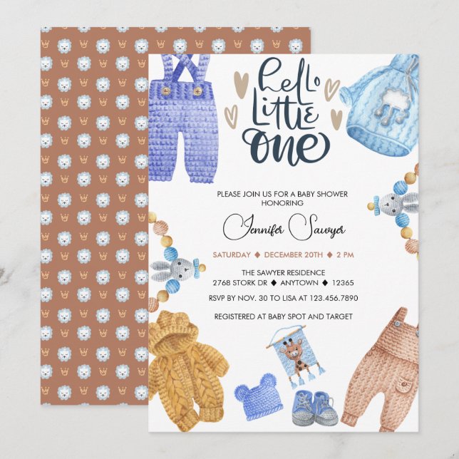 Baby Shower Baby Boy Shower Invitations (Front/Back)