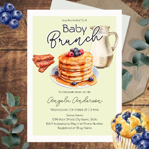 Baby Shower Baby Brunch Fun Green Invitation