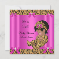 Baby Shower Baby Cute Girl Leopard Hot Pink Gold