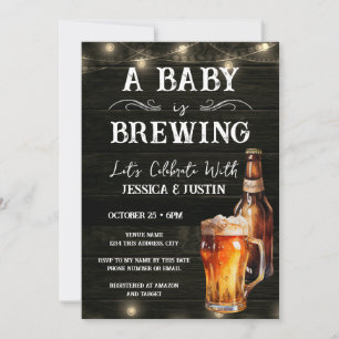 Baby Shower Baby is Brewing Coed Modern Invitation