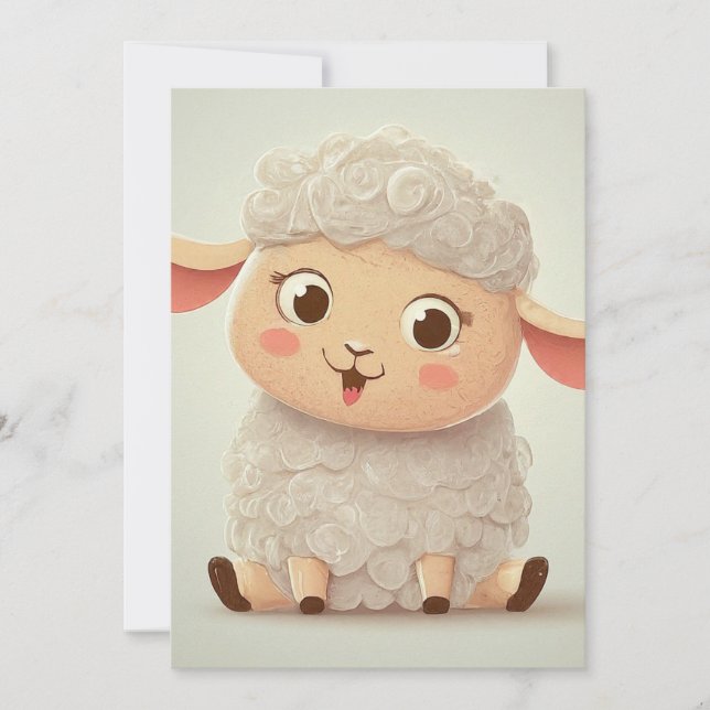 Baby Shower Baby Sheep Blank Invitation (Front)