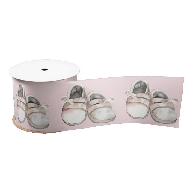 Baby Shower baby shoes Satin Ribbon (Spool)