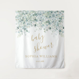 Baby Shower Backdrop - Eucalyptus Leaves Tapestry