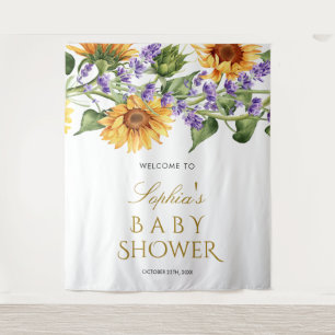 Baby Shower Backdrop - Sunflowers & Lavender Tapestry