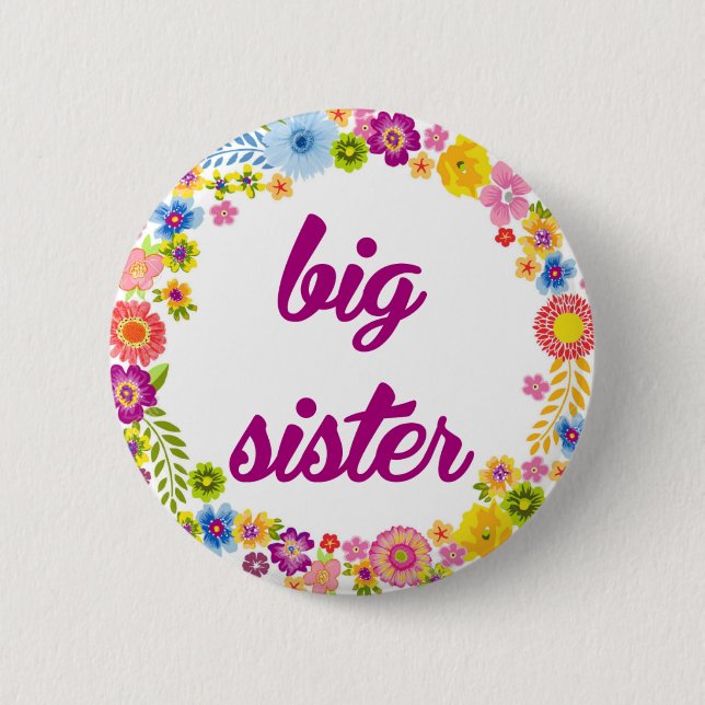 Baby Shower Badge - Big Sister (Front)