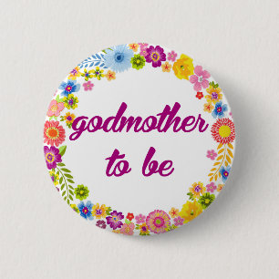 Baby Shower Badge - Godmother to be