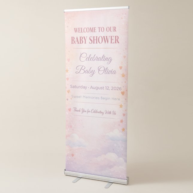 Baby Shower Banner | Pastel Teddy | Clouds | Bottl (3/4)