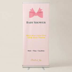Baby Shower Banner Pink Bow Joy