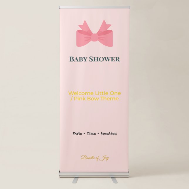 Baby Shower Banner | Pink Bow Joy (Front)