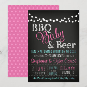Baby Shower BBQ baby chalkboard Invitation