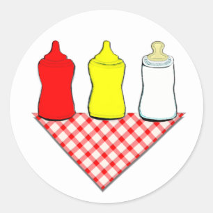 Baby Shower BBQ Classic Round Sticker