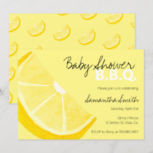 Baby Shower BBQ Lemon theme Summer A little Lemon Invitation