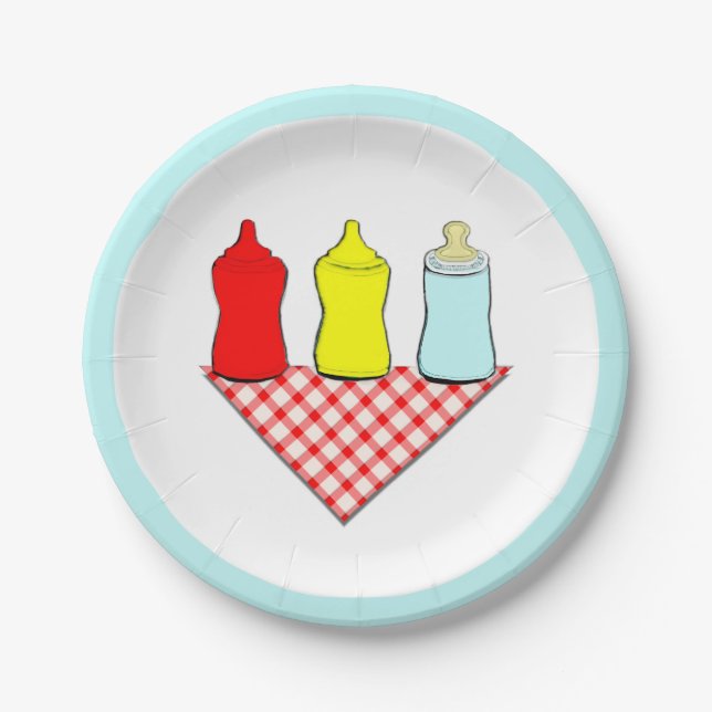 Baby Shower BBQ Paper Plate (Front)