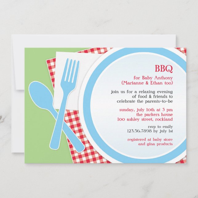 Baby Shower BBQ Party Invitation (Front)