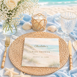 Baby Shower beach coastal elegant Napkin