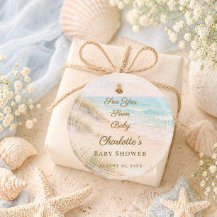 Baby Shower beach coastal Sea You Soon Favour Tags