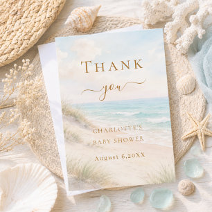 Baby Shower beach coastal summer Thank You Card