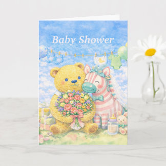 Baby Shower – Bear and Unicorn Card