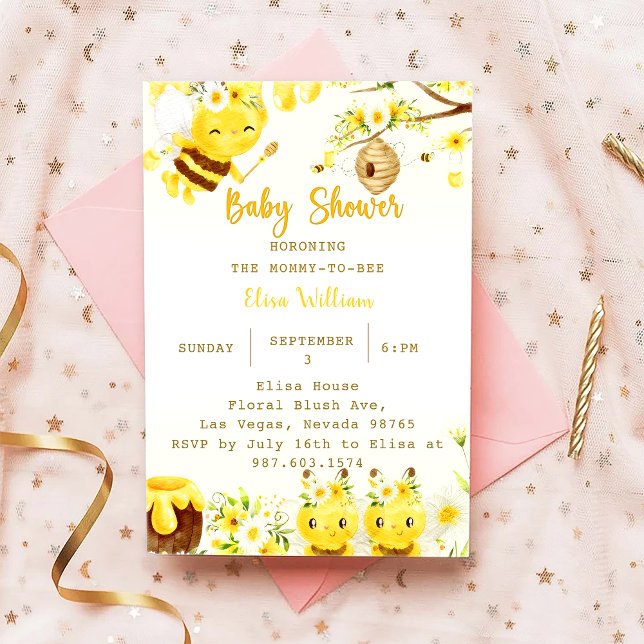 Baby Shower Bee Baby Shower  Invitation (Creator Uploaded)