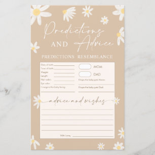 Baby Shower Beige Predictions and Advice Card
