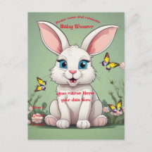 Baby Shower Big Blue Eyes Bunny Rabbit