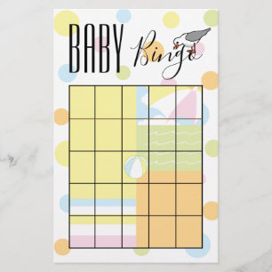 Baby Shower BINGO Beach Ball Flyer