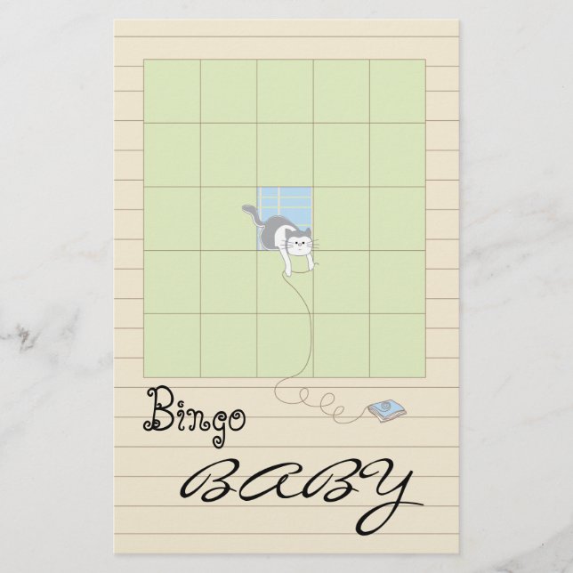 Baby Shower BINGO "Blue/Build A Library" Flyer (Front)