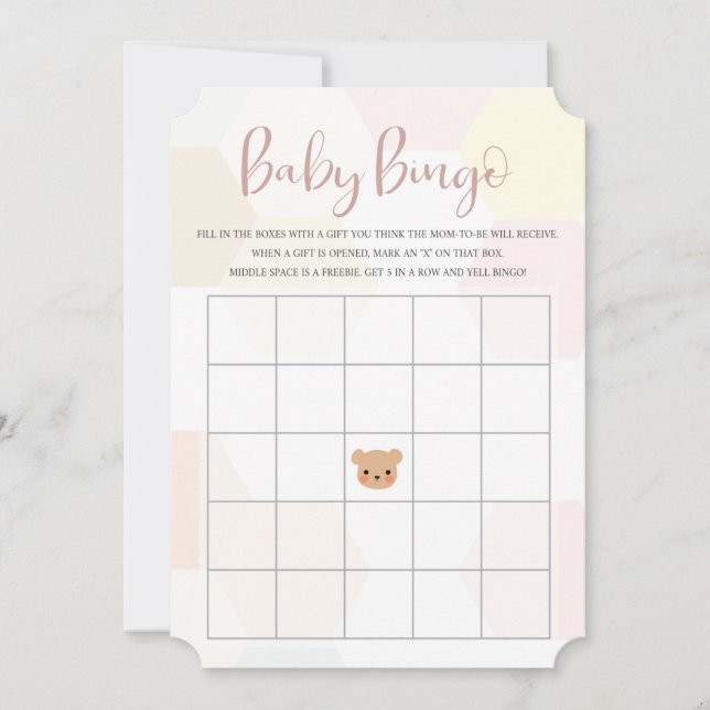 Baby Shower Bingo Card – Baby Shower Game  (Front)