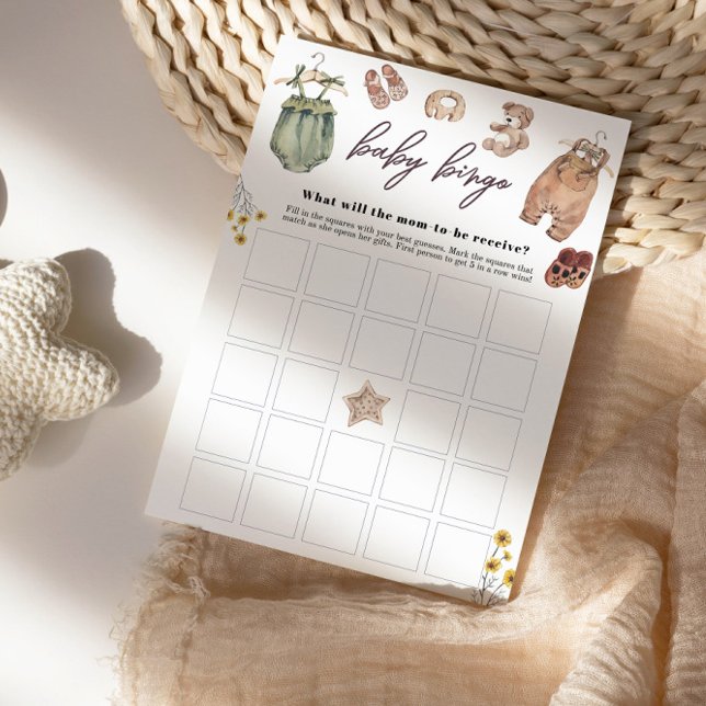 Baby Shower Bingo fall boho Invitation (Creator Uploaded)