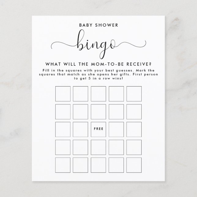 Baby Shower Bingo Flyer (Front)