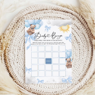 Baby Shower Bingo Game, Bear Baby Bingo Game