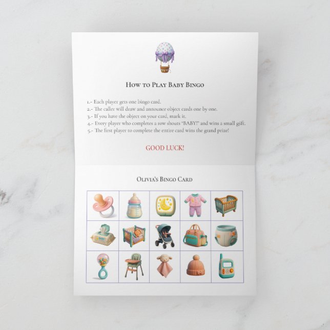 Baby Shower Bingo Game Board11. Fun Party Holiday Card (Inside)