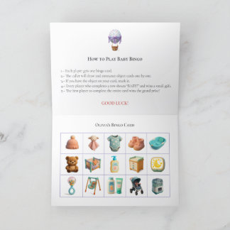 Baby Shower Bingo Game Board3. Fun Party Holiday Card