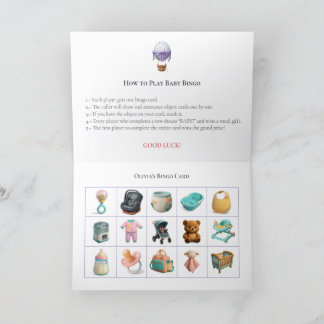 Baby Shower Bingo Game Board5. Fun Party Holiday Card