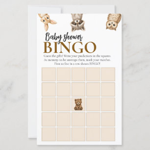 Baby Shower Bingo Game Gender Neutral Wild One