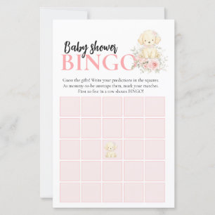 Baby Shower Bingo Game Golden Retriever Girl