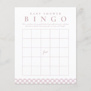 Baby shower bingo game in cute pink gingham