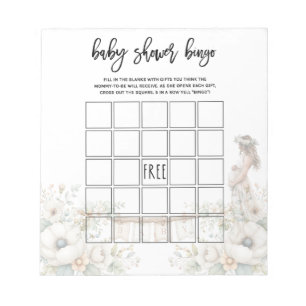 Baby Shower Bingo Game Notepad