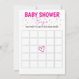 Baby Shower Bingo Game - Pink Invitation