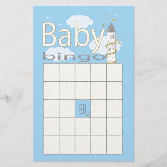 Baby Shower BINGO "Glittery Castle" Flyer (Front)