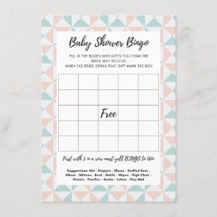 Baby Shower Bingo Guess the Gift Game Card