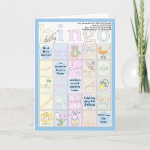 Baby Shower Bingo Invitation
